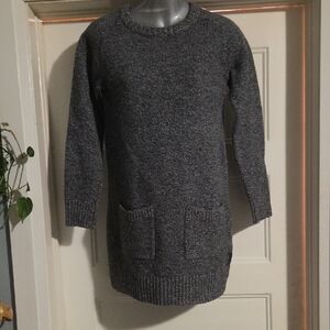 Roots Gray Crewneck Sweater Dress with Front Pockets